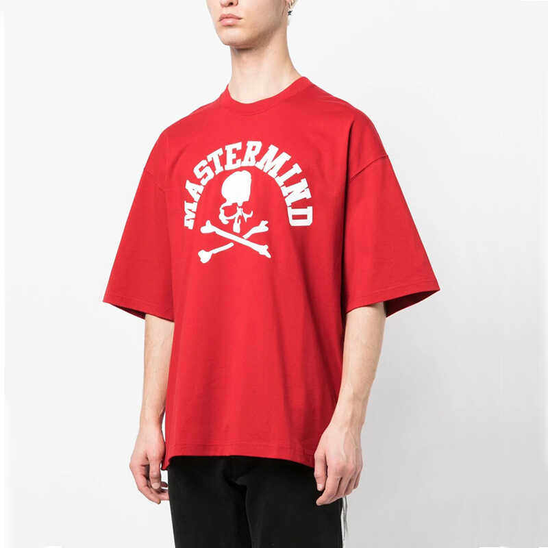 短袖圆领潮奢宽松海军蓝上装男士