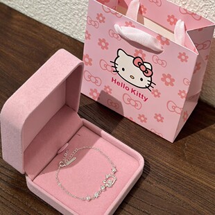 生日礼物Kitty猫纯银手链女日韩锁骨项链送女友闺蜜创意小众设计