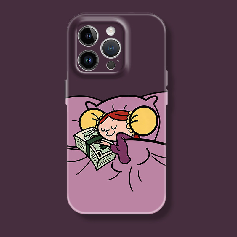 卡通情侣闺蜜梦里发财趣味苹果iphone17promax适用16pro透明15plus/xs/14全包菲林软壳华为小米荣耀13手机壳