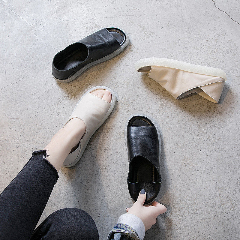 两穿旅游休闲鞋女2025新款韩版舒适软底真皮鱼嘴鞋女平底凉鞋女夏,户外/登山/野营/旅行用品,沙滩鞋/凉鞋/拖鞋,淘宝优惠券,粉丝福利购,淘宝优惠卷
