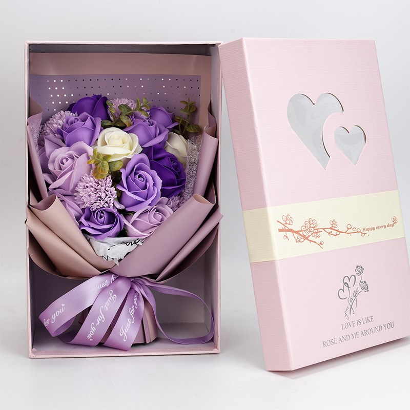 母亲节情人节礼物康乃馨仿真香皂玫瑰花束礼盒18朵
