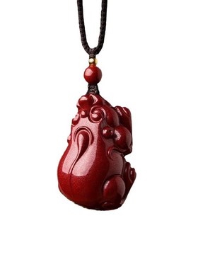 朱砂貔貅吊坠挂件男女款挂坠饰品紫金砂大貔貅挂件低含量貔貅