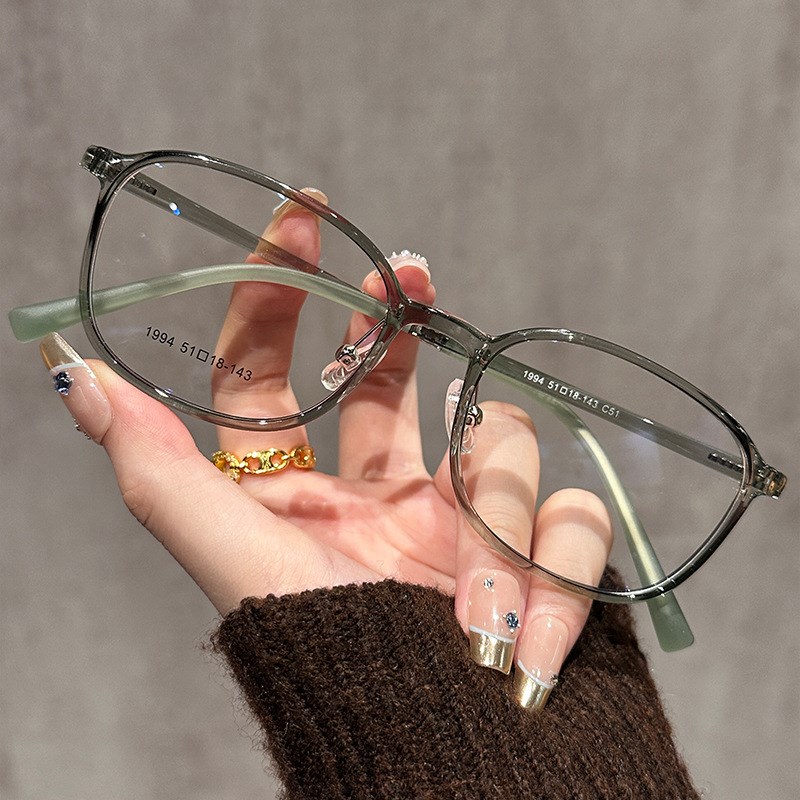 1994超轻气质方框平光镜男女 日常优雅太妃糖色近视眼镜框