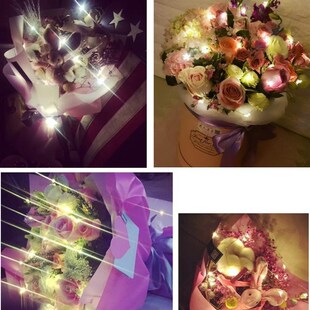 鲜花包装材料电子LE灯暖灯闪灯许愿灯花束花盒装饰花束