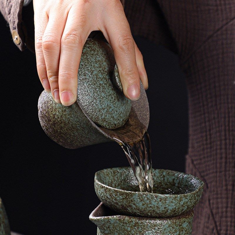 日式粗陶三才盖碗茶杯单个复古手工陶瓷功夫茶具大号手抓壶泡茶碗,餐饮具,茶杯,淘宝优惠券,粉丝福利购,淘宝优惠卷