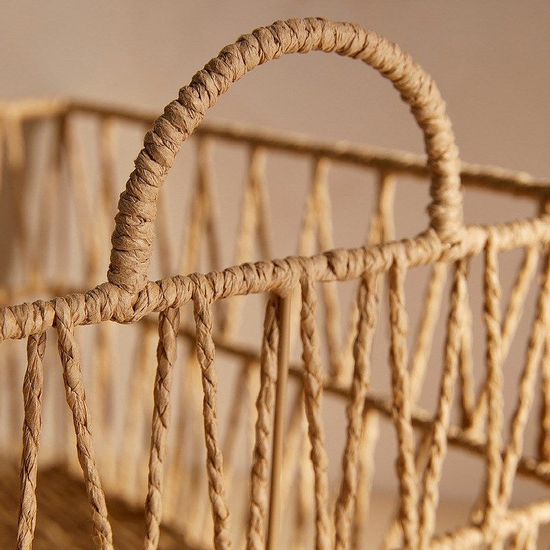 纸绳藤编浴室毛巾衣服玩具收纳框带提手时尚镂空收纳篮,收纳整理,其他收纳篮,淘宝优惠券,粉丝福利购,淘宝优惠卷