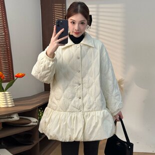 官方英国DHWA孕妇外套新款秋冬装外穿小香风羽绒棉服中长款小个子