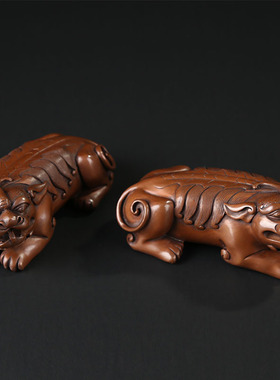 纯紫铜家居工艺品摆件开业商务礼品一对招财纳福貔貅