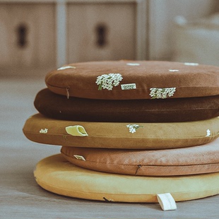 圆形坐垫记忆棉加厚蒲团家用地上地板飘窗榻榻米垫子日式灯芯绒