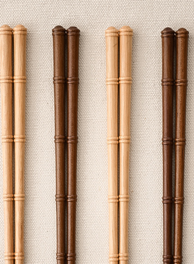 GOING HOME创意竹节木质筷子日式尖头家用木筷黄杨木铁木筷箸一双