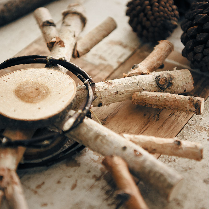 原木雪花花环家居装饰挂饰