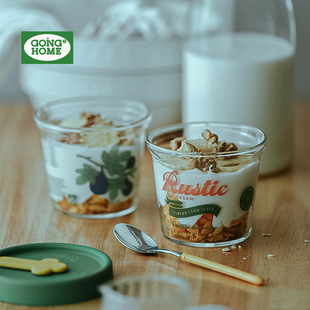 隔夜燕麦耐高温玻璃杯可微波高颜值食品级带盖水果牛奶酸奶早餐碗