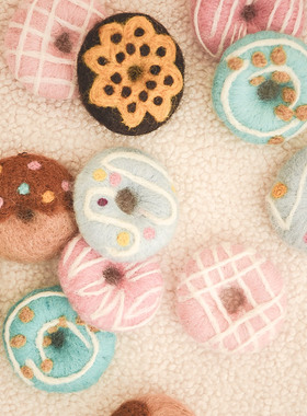 GOING HOME 水果甜甜圈毛毡冰箱贴 磁铁创意可爱立体迷你照片磁贴