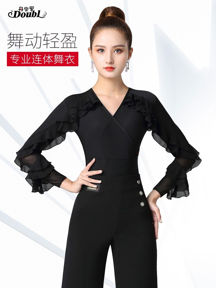 丹宝罗上衣新款黑色摩登舞