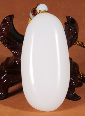 和田羊脂白玉原石文玩吊坠手把件