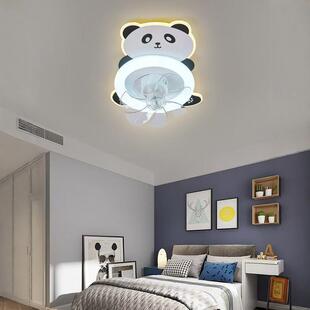 熊猫风扇吸顶灯卧室灯儿童房间灯优质精品离线语音可遥头欧仕电机