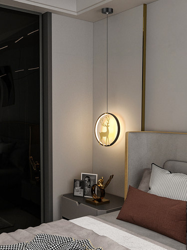 金色鹿吊灯床头玄关飘窗灯