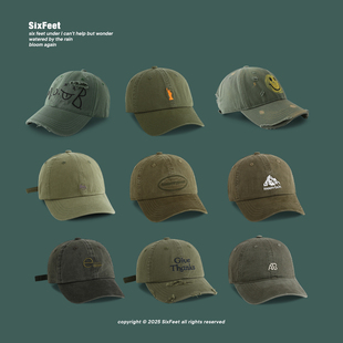 绿色军绿帽子~韩版棒球帽2025四季新款男女同款显脸小宽檐鸭舌帽