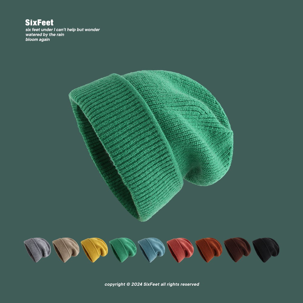 针织帽运动休闲男女秋冬翻边纯色