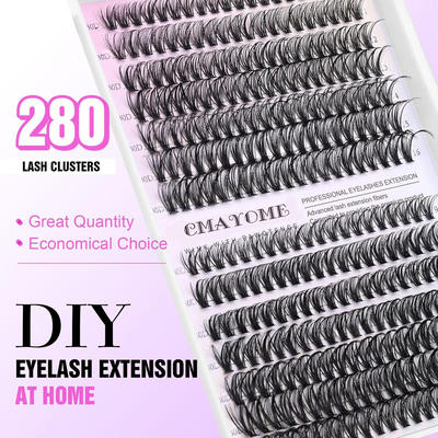 30D50D False Eyelash 280 Clusters Thick Curly D Curve