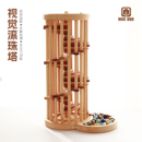 滚珠塔桌面解压摆件实木3岁专注力趣味亲子互动惯性滚球弹珠玩具