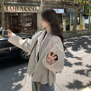 流苏设计双面羊绒大衣女2024冬季新款韩系小个子小香风毛呢外套潮