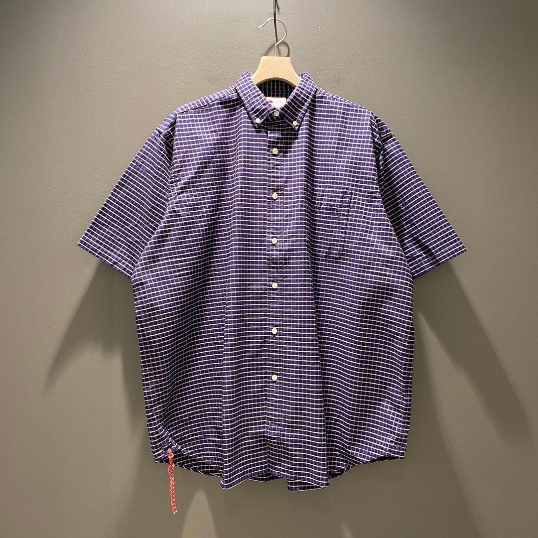 BEAMS JAPAN Loose Check B.D Shirt日本制红绳格子短袖衬衫21SS-封面