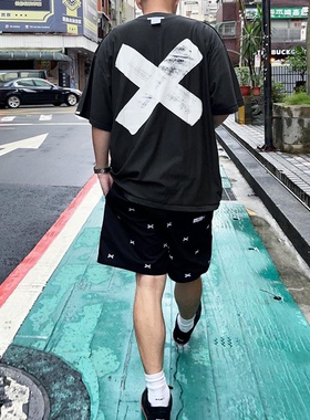 日系WTAPS CROSS SS COTTON背后交叉涂鸦禁穿圆领短袖潮T恤 23SS