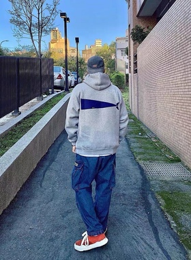 DESCENDANT DCDT 大鲸鱼logo刺绣抓绒宽松 日系休闲连帽卫衣 21AW