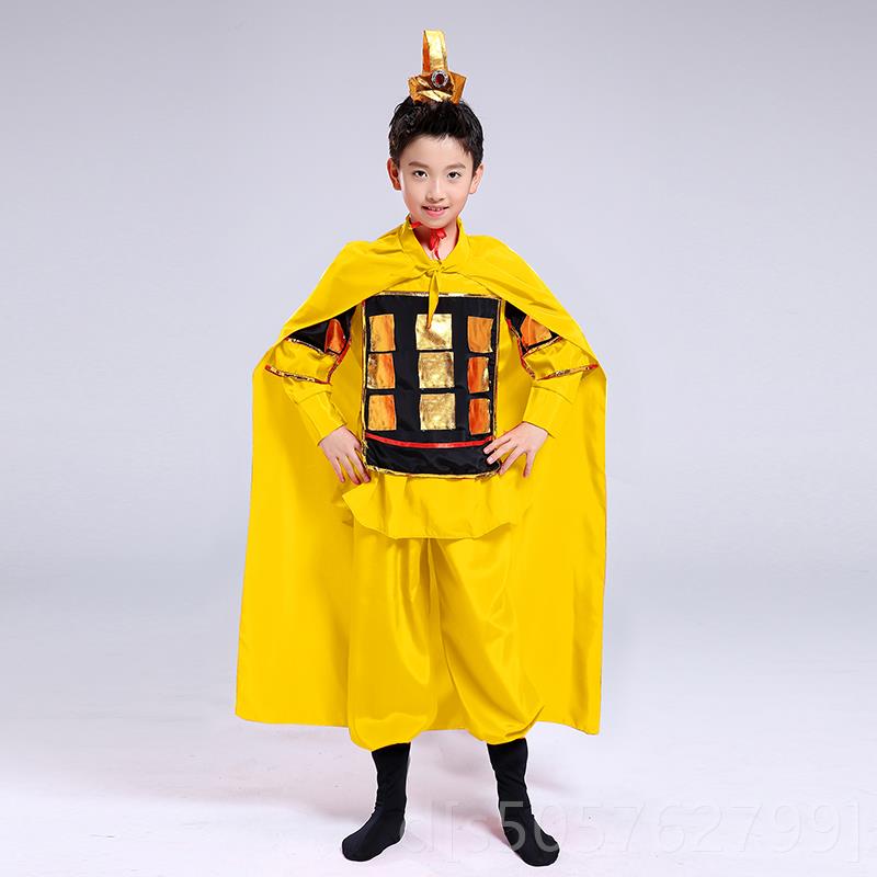 高档儿童花木兰戏曲演出服穆元英桂旦木兰辞舞蹈服士兵服满江红表图片