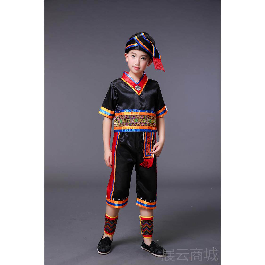 高档儿童蒙饰古族舞蹈服装男孩演男童藏族衣服少数民族服六一出演