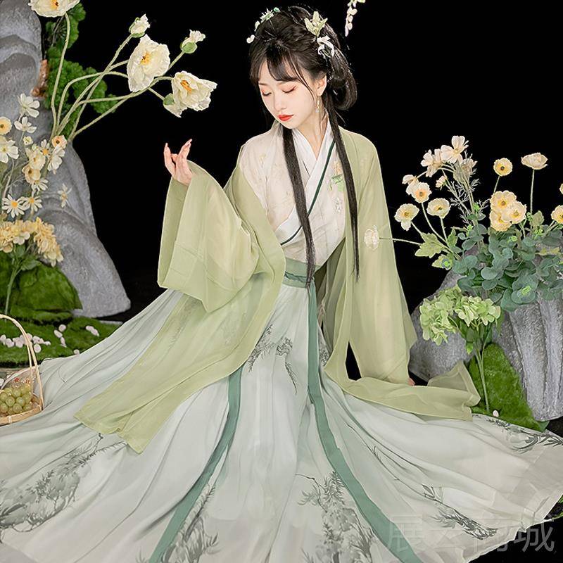 高档装朝宋制宋古筝演出服中国风仙气复原款演奏礼古少服初中生女图片