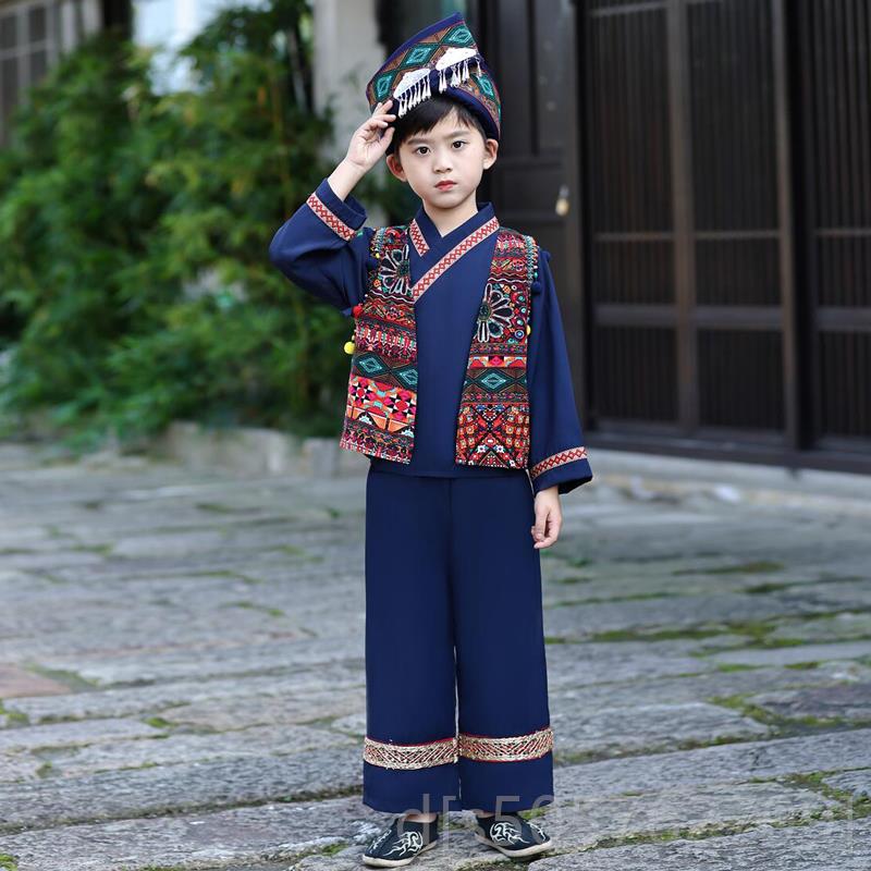 高档三月三少服数民族服儿童广西壮族服饰瑶苗族族男女装童壮演出图片