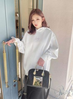 秋季新款 日单 rady 亮钻装饰 拉绒 宽松连帽卫衣