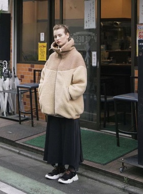 22 春季新款 日单贵牌 frapbo1s 拼接 不规则下摆百褶裙半身裙