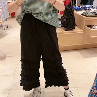 日单新款 A社纯元 可爱花边 俏皮休闲百搭 蛋糕裤