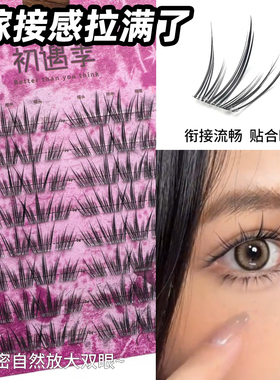 【嫁接感】新款幻蝶亚裔混血免胶超细超长14mm毛流上镜漫画假睫毛