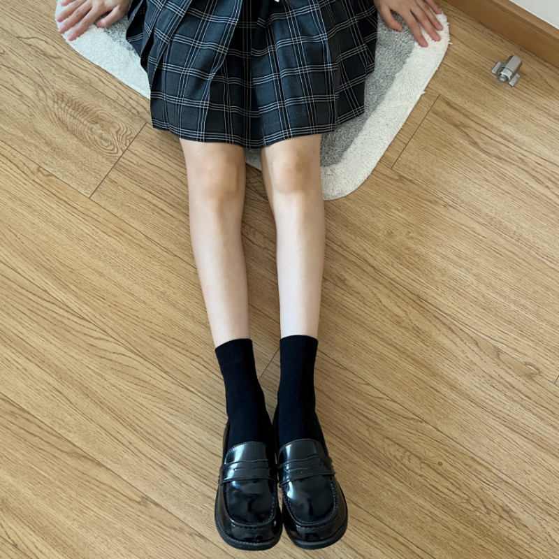 黑色日系jk堆堆袜压力显瘦小腿袜