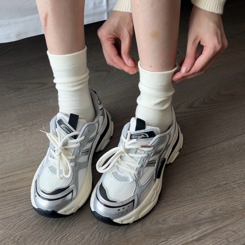 白色堆堆袜子女夏季中筒纯棉ins潮春秋款无骨袜黑色薄款月子长袜