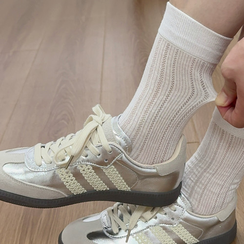 miu白色堆堆袜子女夏季薄款