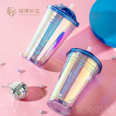 高档中渐国国家博物馆一 鹿 吸相伴星球创意杯礼礼物变色炫光管品