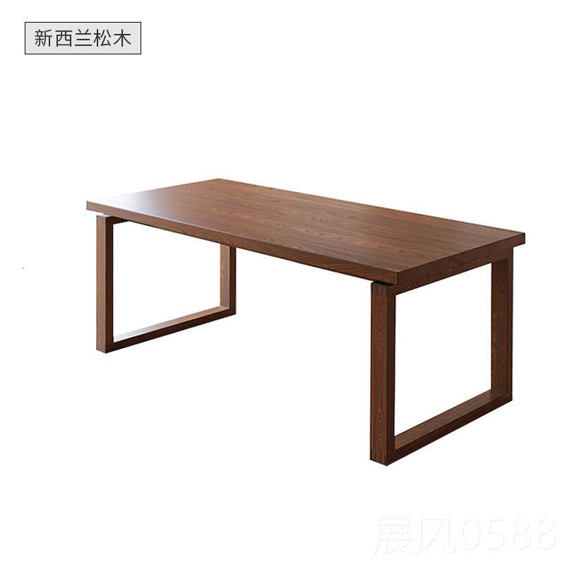 高档琴怀北实木莫比餐桌书桌一体长恩方客厅家用原木欧风形长桌子