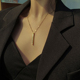Hepburn项链女锁骨链ins冷淡风毛衣链小众纯银 设计师 A.D 法国