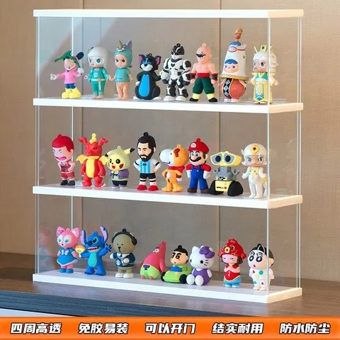 手办架子泡泡玛特透明摆柜展示架展示盒乐高盲盒亚克力收纳娃娃