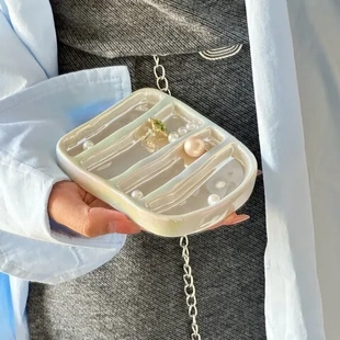 首饰品高级感收纳盘收纳盒玄关首饰盒轻奢戒指耳环客厅高档房间