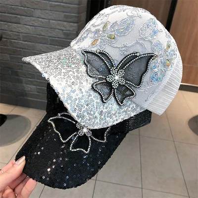 Women Men Hip Hop Kpop Baseball Cap Butterfly Flower Sport D