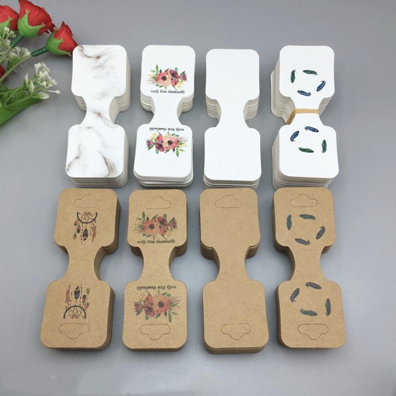 50pcs 9x3.5cm Necklace Display Cards Blank Jewelry Holder Fo