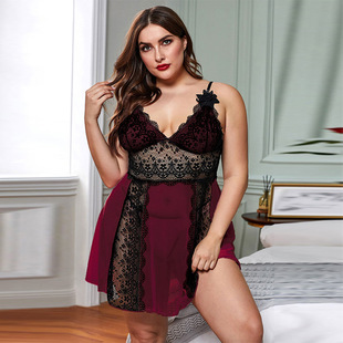 Pajamas Skirt Dress Contrast Sling Sleeping Lace New Sexy