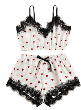 Sleeveless Cute Top And Shorts Lingerie Underwear Sets套装