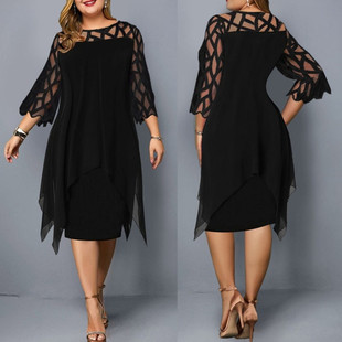 neck round color 纯色圆领包臀连衣裙 sleeved dress long Solid